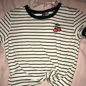 Chic Cherry Logo Striped T-Shirt